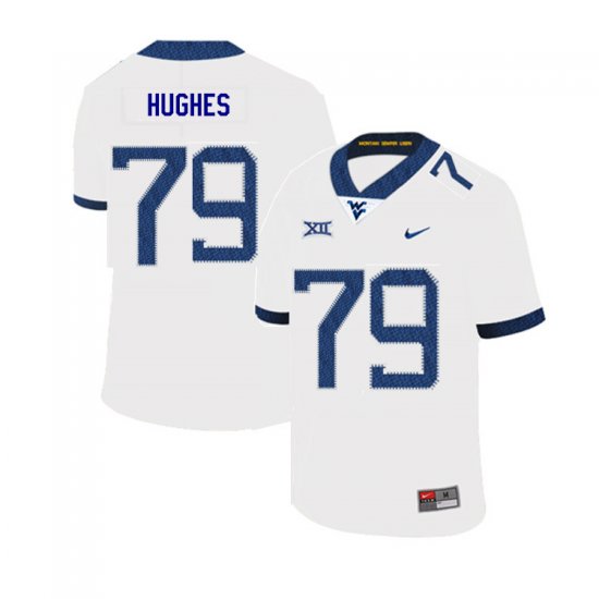 Men's West Virginia Mountaineers NCAA #79 John Hughes White Authentic Nike 2019 Stitched College Football Jersey RE15J25XU